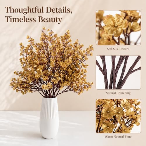 Image of Mandy's 6 Bundles Artificial Gold Baby's Breath Flowers