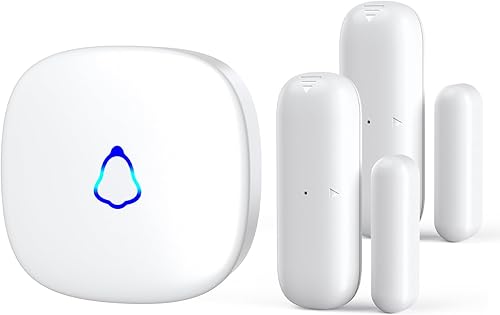 METAK Timbre de puerta, alarma inalámbrica con sensor de contacto abierto para puerta con rango de 500 pies, 58 campanillas y 5 niveles de volumen