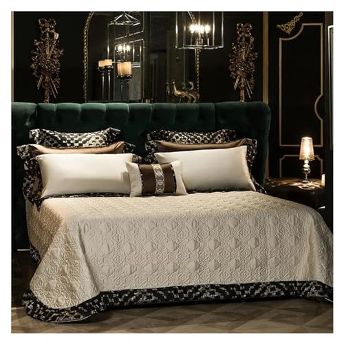 Couette patchwork lit double couverture broderie couvre-lit matelassé - 7