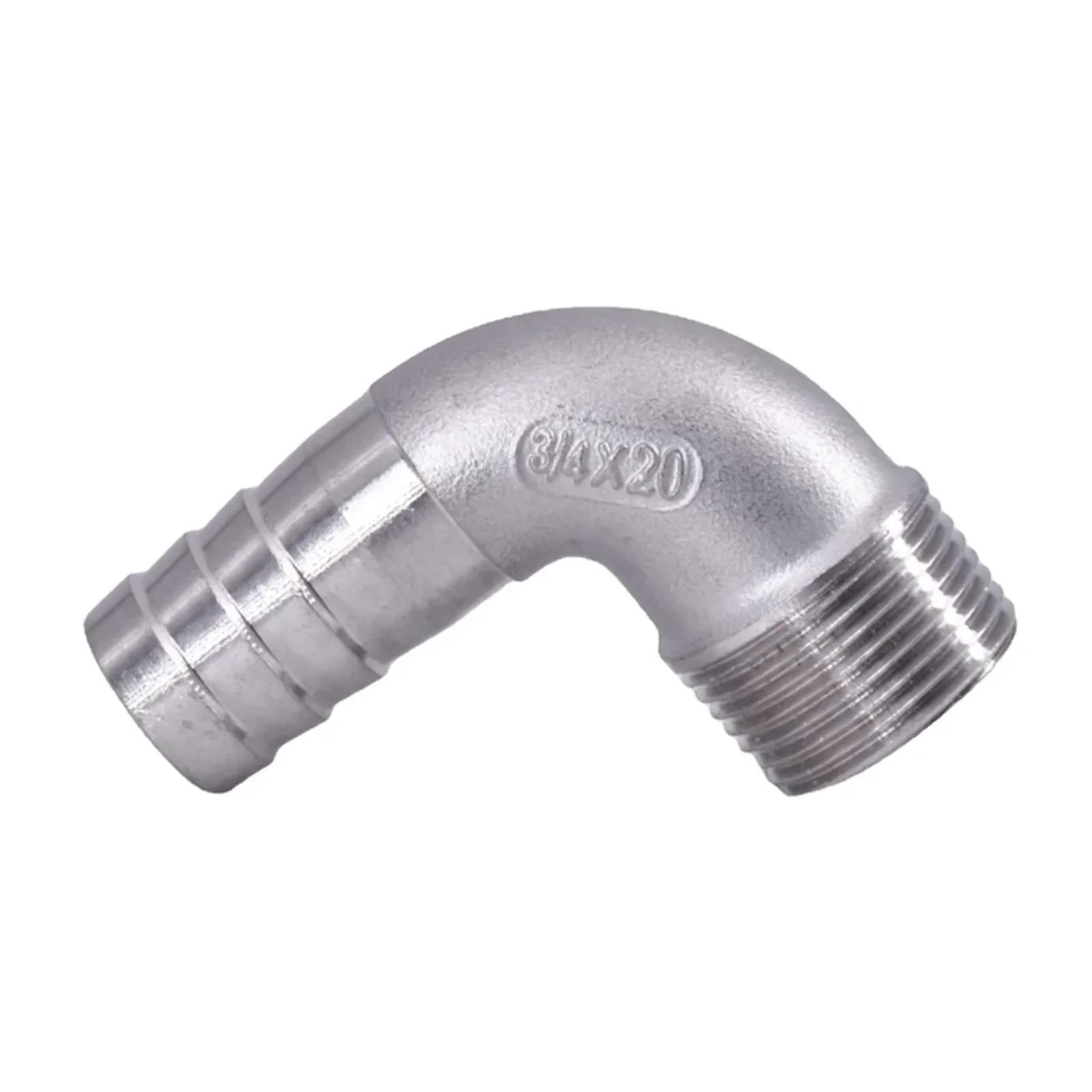 ISCBAFYX BSPT Macho 6 8 10 12 14 15-60 mm Codo de lengüeta para Manguera Conector de Montaje de tubería de Acero Inoxidable 304 de 90 Grados(32MM_1")