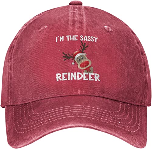 Lsjuee Chapeau de Noël I'm The Sassy Reindeers Chapeau de Noël pour Femme Chapeau de Papa Chapeaux à la Mode