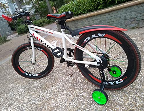 Gugou Adjustable Bicycle Training Wheels Heavy Duty Rear With Stabilizers Mounted Kit For Kids Boy Girls Suitable For 12 14 16 18 20 Inch Children's Single Speed Bikes (Green) #TOP4