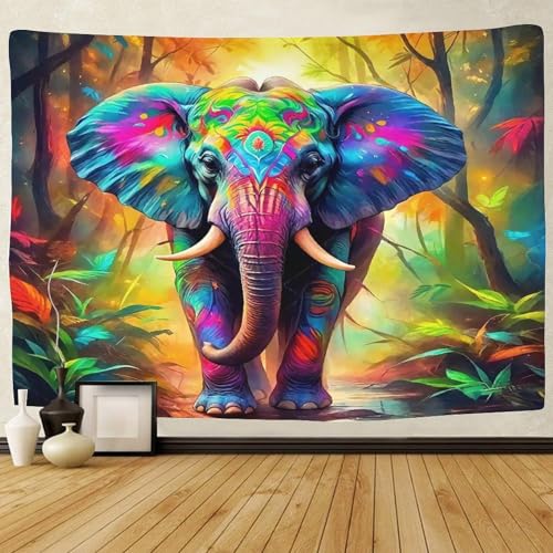 Tenture 3D éléphant décoration murale maison et chambre enfant 180x230