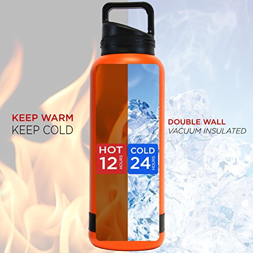 Swiss Crafts 25 Oz Double Wall Vacuum Insulated Stainless Steel Travel Tumbler With Bpa Free, Sports Water Bottle, Gym Bottle (Orange) #TOP2