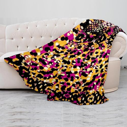 Couverture microfibre douce motif serpent, jeté de lit premium