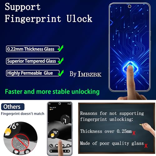 IMBZBK 3 Pack Screen Protector for Google Pixel 8 Pro Tempered Glass with 3 Pack HD Camera Lens Protector Accessories - Image 4