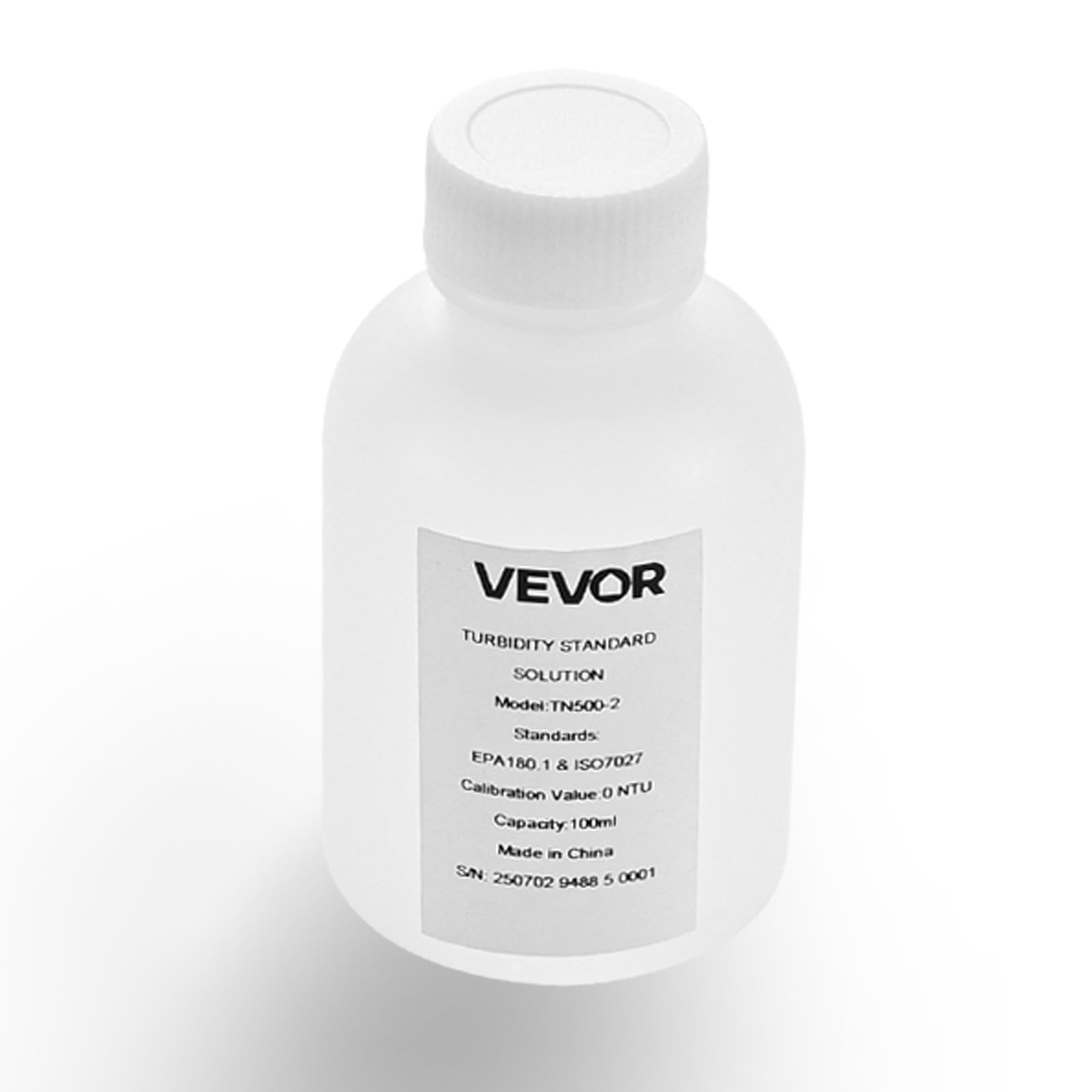 VEVOR Solución de Calibración de Turbidez, 0 NTU, 100 ml, para Turbidímetros, Deriva Cero para Una Concentración Estable, para Luz Blanca/Roja, para Entornos Educativos, Ambientales e Industriales