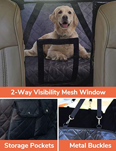 LumoLeaf Dog Car Seat Cover for Back Seat, Heavy Duty Nonslip Waterproof Dog Hammock for Car with Visible Mesh Window… - Image 3