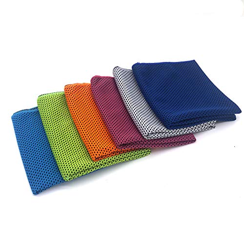 Zonly [6 Pack] Cooling Towel, Ice Sports Towel, Cool Towel For Instant Cooling,For Yoga, Travel, Golf, Gym,Camping, Fitness, Running, Workout & More Activities (35"X12") #TOP6