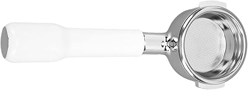 Miniatura 3 de GLOGLOW Portafiltro de café sin fondo, filtro de una sola capa duradero sin fondo, mango de filtro de café para oficina (tipo C2 plástico blanco)