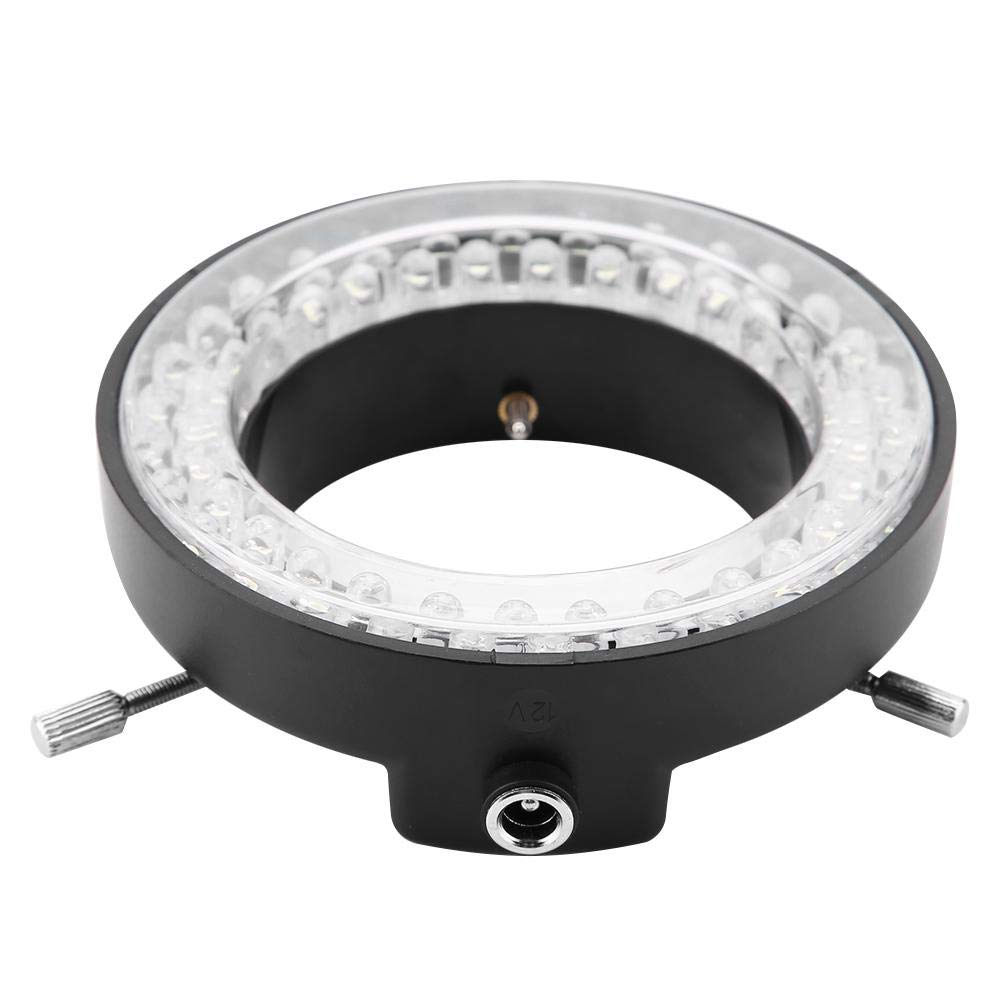 Luz de Anillo LED de microscopio, cámara de microscopio de 3.5W 56LED Beads Fuente de luz Brillo Lámpara de Anillo Ajustable 100-240V(EU)