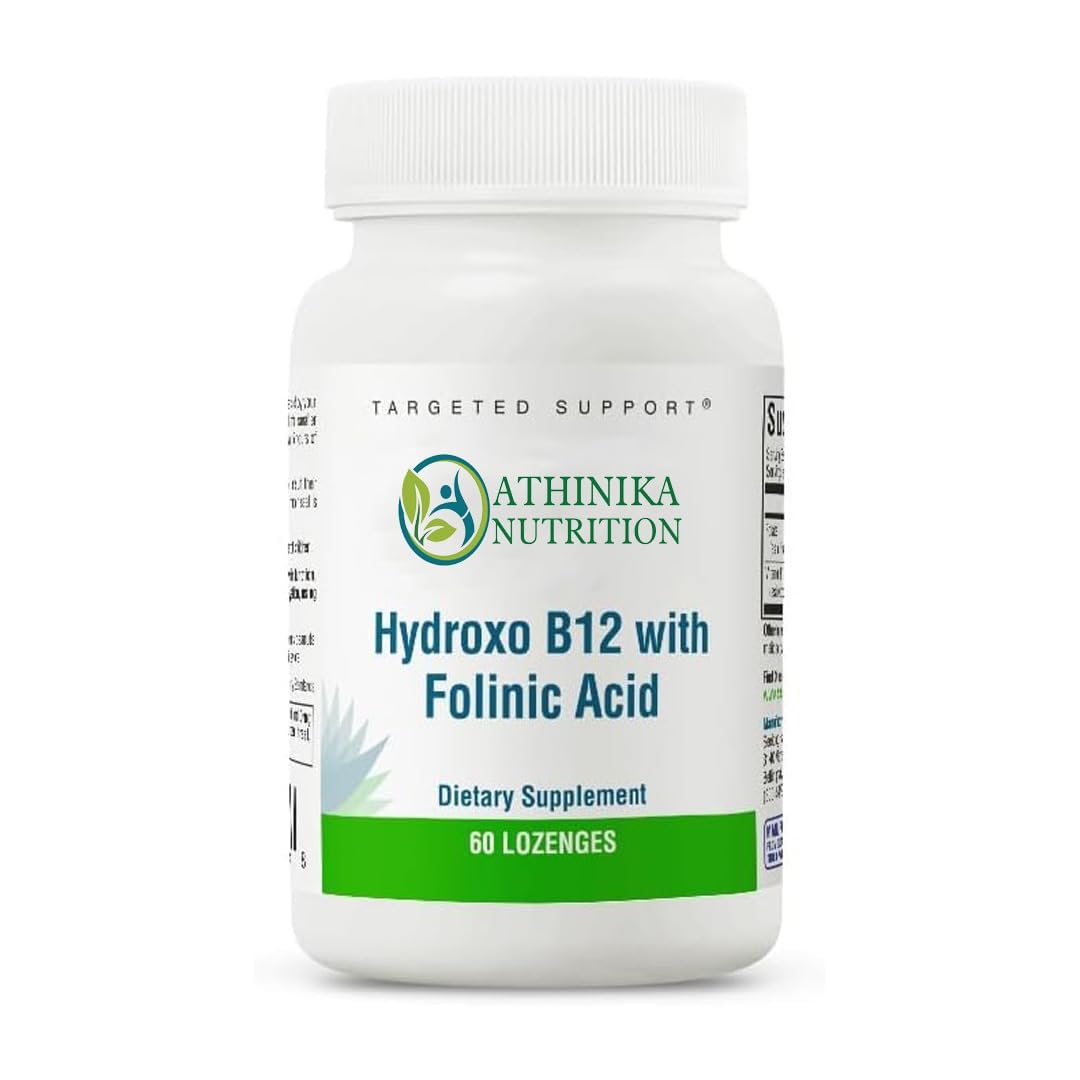 Hydroxo B12 with Folinic Acid, 1,000 mcg Vitamin B12 and 800 mcg DFE Folate Supplement, Supports Methylation and Homocysteine Levels, Energy Support, Vegan & Vegetarian (60 lozenges)*