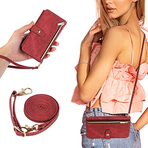 UEEBAI Crossbody Wallet Case for iPhone 14 6.1 inch