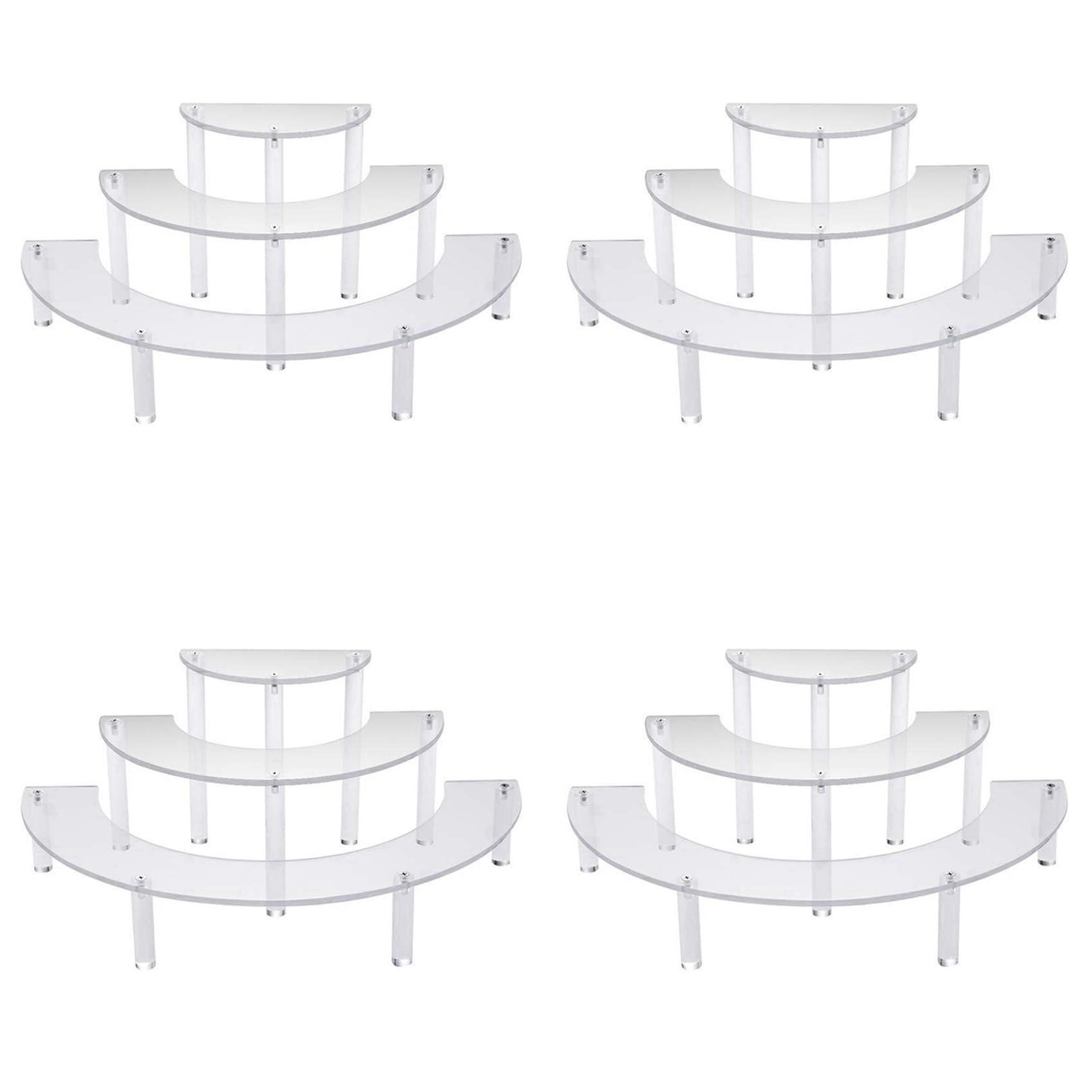 4 X Trasparente Rimovibile Torta Acrilica Esposizione Stand per Partito Rotonda Torte Porta Stampi Back Stampi Matrimonio Compleanno Decorazione