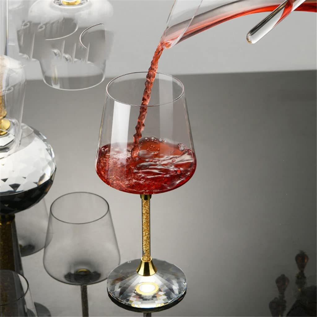 Set di calici e decanter in vetro di cristallo con lamina d'oro nordico chiaro Set di bicchieri da vino per bar per feste in famiglia Set di bicchieri da cocktail per champagne (B come mostrato)