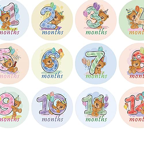 segolike 12 peças adesivos mensais para bebês meninos meninas adesivos de marcos animais chá de bebê