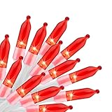 Battery Operated Christmas String Lights, 8ft 20 LED Mini Lights with Timer, Christmas Tree Lights for Indoor Outdoor Bedroom Wedding Party Holiday Xmas Decoration，Red
