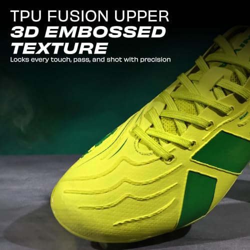 Image of Nivia Ashtang 3.0 Football Studs for Men, TPU Fusion Upper, 3D Emboss Control Texture, Knitted Collar, TPU Multi-Round Stud Outsole, Firm Ground Football Shoes