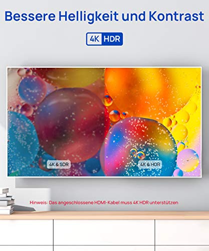 4. Bild von JSAUX HDMI Verlängerungskabel 1M 4K@60Hz 2K@144Hz HDMI 2.0 Verlängerung Stecker auf Buchse Highspeed Ethernet 18Gbps UHD ARC HDR HDCP 2.2 kompatibel mit TV Stick, HDTV, PS5, PS4 1m