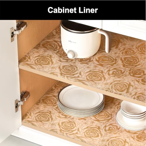 Image of Cooyes Shelf Liner - Premium Non-Adhesive Cabinet & Drawer Liner for Kitchen - Waterproof Shelf Paper with Modern Pattern - Durable EVA Cabinet Mat - Easy to Cut （11.8 inch W x 120 inch L）