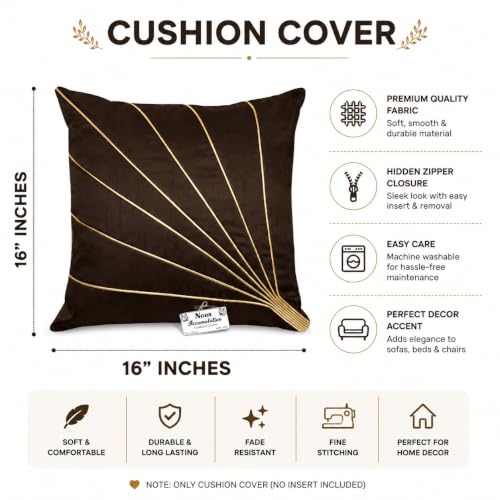 Image of Noor Silk Cushion Covers Pack of 7 | 16x16 Inches, Brown