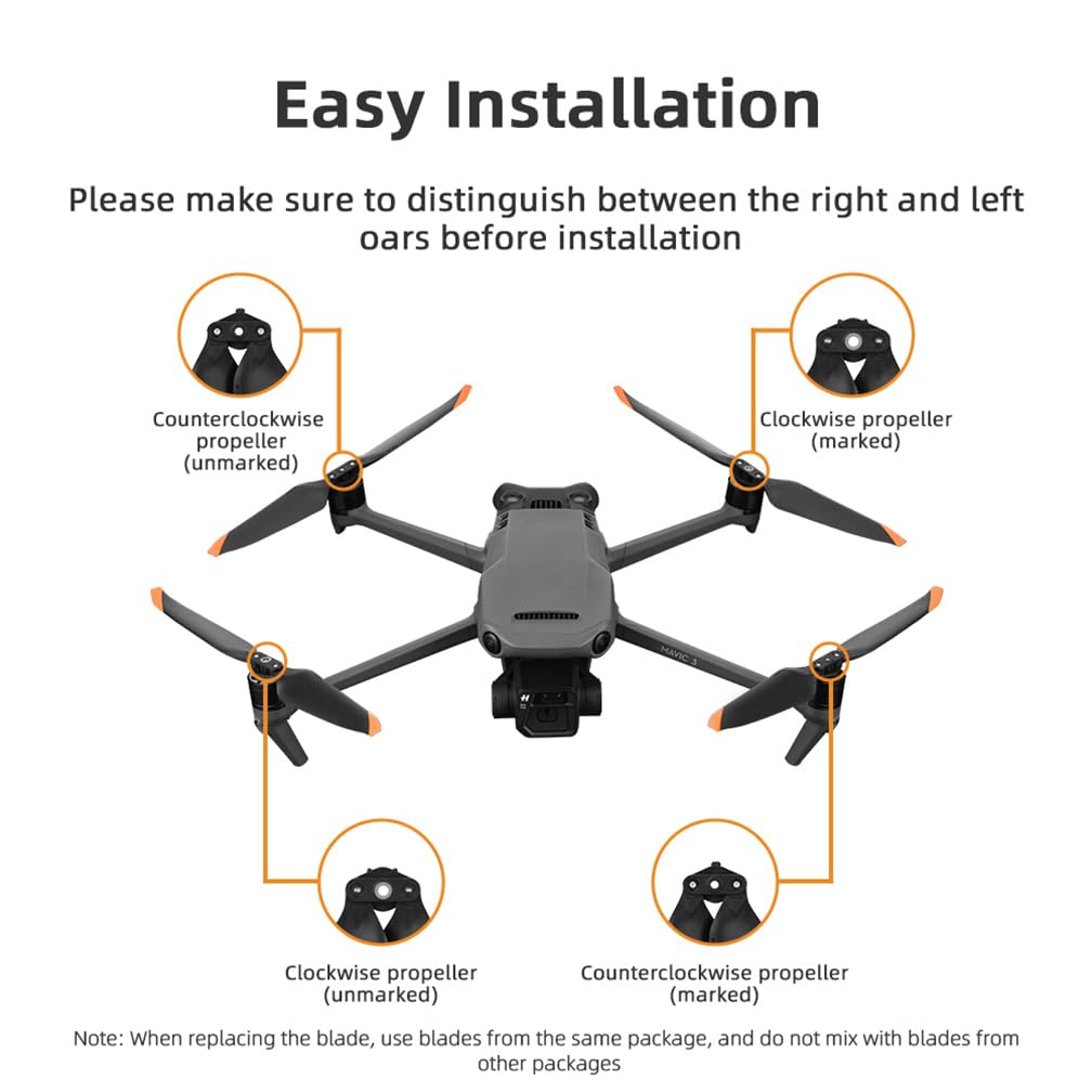 Eliche A Basso Rumore 9453T Per DJI Mavic 3, Mavic 3 Pro E Mavic 3 Classic (4 Paia, Accessori Originali)