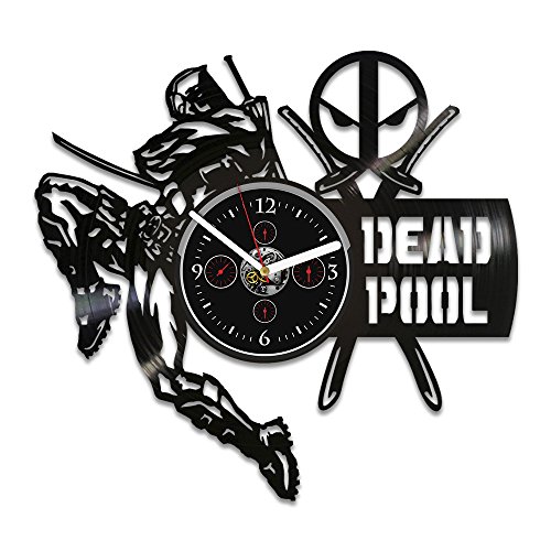 handmade Clock Deadpool Vinyl Record Wall Clock Deadpool Gift Marvel Comics Clock Deadpool