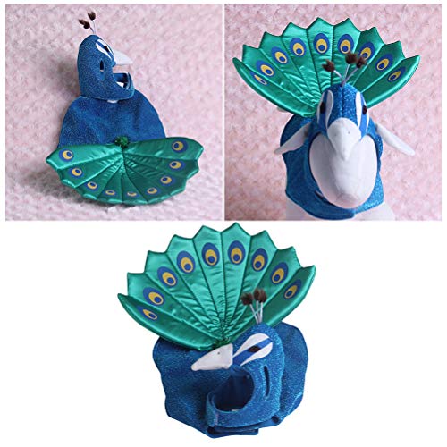Popetpop dog peacock costume-pet costumes for cats peacocks halloween costumes with hat funny bird costume for small dogs and cats-blue 7 Popetpop dog peacock costume-pet costumes for cats peacocks halloween costumes with hat funny bird costume for small dogs and cats-blue - image 8