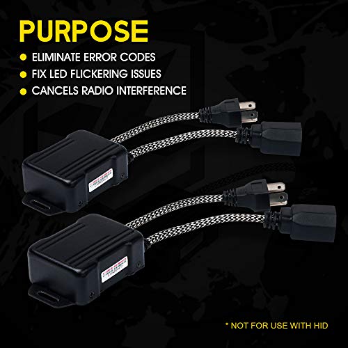 Xprite Led Headlight Canbus Anti-Flicker Harness| Bulbs Resistor Decoder Error Free Conversion Kit For H4 (1 Pair) #TOP1