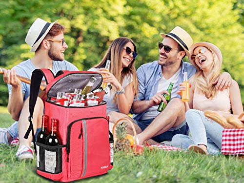 Forich Backpack Cooler Leakproof Insulated Waterproof Backpack Cooler Bag, Lightweight Soft Beach Cooler Backpack For Men Women To Work Picnics Camping Hiking, 30 Cans (Watermelon Red) #TOP6
