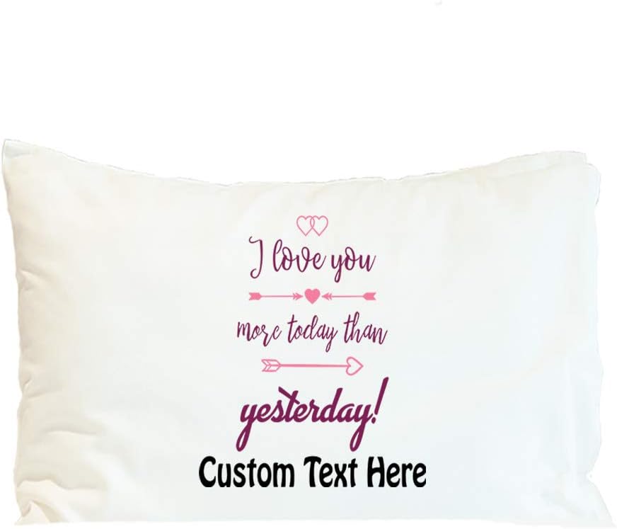 Style In Print Custom Pillow Case I Love Valentines You More Today Than Yesterday! Motivation Inspiration & Motivation Polyester Home Decor Bed Pillow Covers Personalized Text Here 30x20 Inches