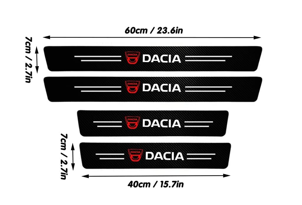 Auto Plinthes Pour Dacia Duster, 4 Pièces Fibre De Carbone Seuil Porte