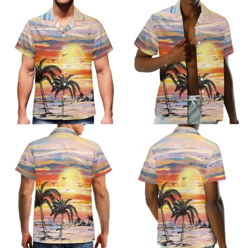 Dreaweet Summer Dresses for Women A-Line Sleeveless Flowy Sun Dresses,Men's Casual Button-Down Shirts,Couple Matching Outfits3