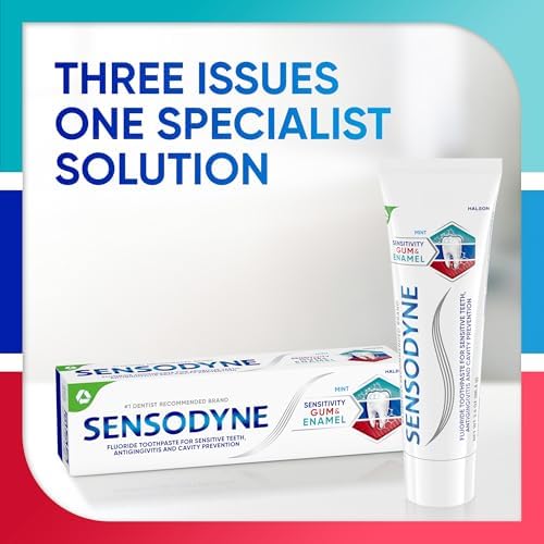 Sensodyne Toothpaste Sensitivity Gum and Enamel, Triple Protection, Refreshing Fluoride Toothpaste, Mint Flavor - 3.4 Ounces x 3 - 5