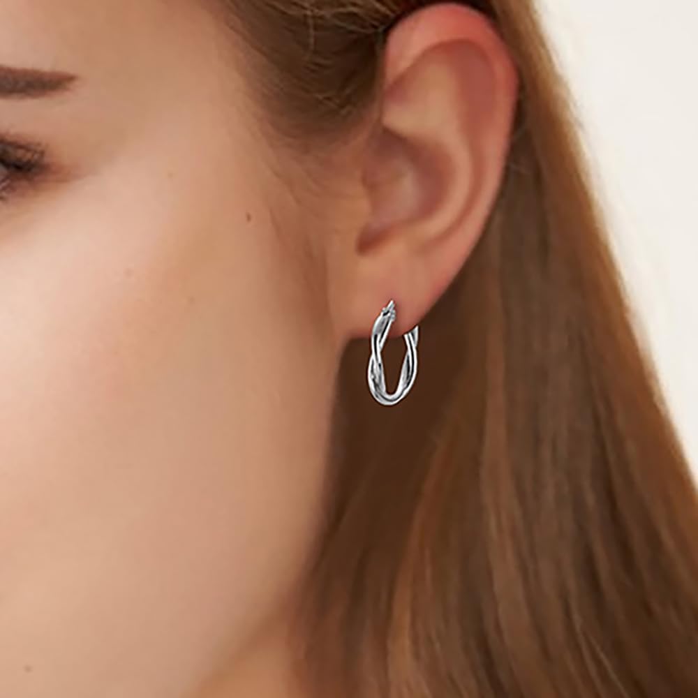 Edforce Stainless Steel Women's Twisted Hoop Earrings - Image 5
