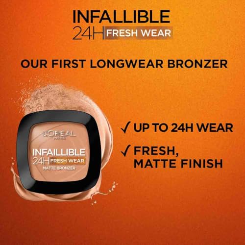 L'Oréal Paris Soft Matte Bronzer, Longwear, Matte Finish, Waterproof and Transfer-proof, Infallible 24H, 400 - Image 3