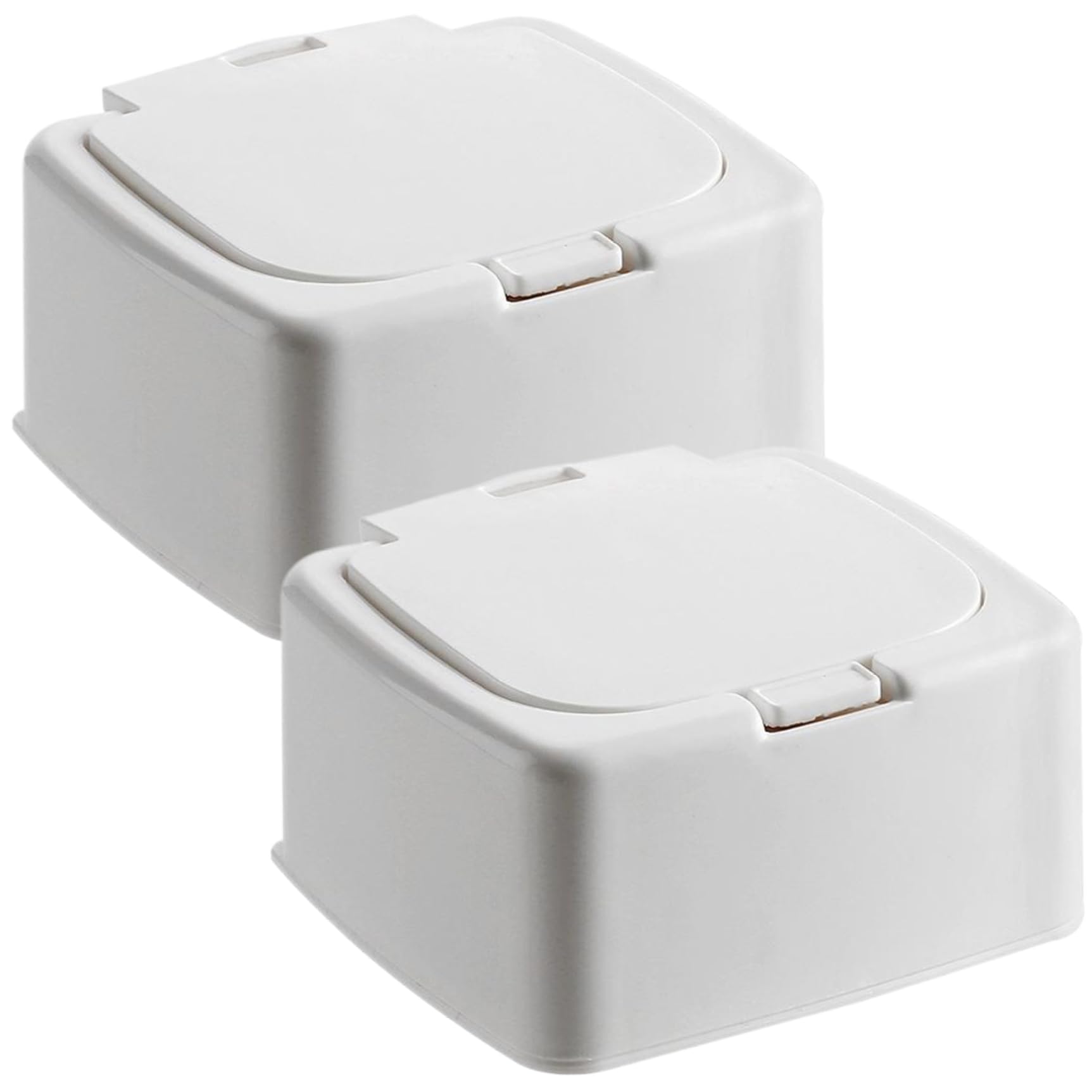 Faroby 2Pcs Floss Pick Holder, One-Touch Opening Floss Holder 4x3.5x2 Quick Refill Dispenser PP Plastic Dental for Picks Cotton Swabs