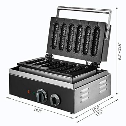 1500W Kommerzielles Waffeleisen Edelstahl Profi Waffeln Am Stiel Waffelsticks Corn Dogs + Timer – Bild 3