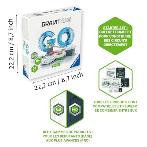 Ravensburger - Gravitrax GO Flexible - Circuit de Billes - Jeu de Construction créatif - 37 pièces - pour débuter - Parcours de Billes à Construire - Dès 8 Ans - Version française - 23705