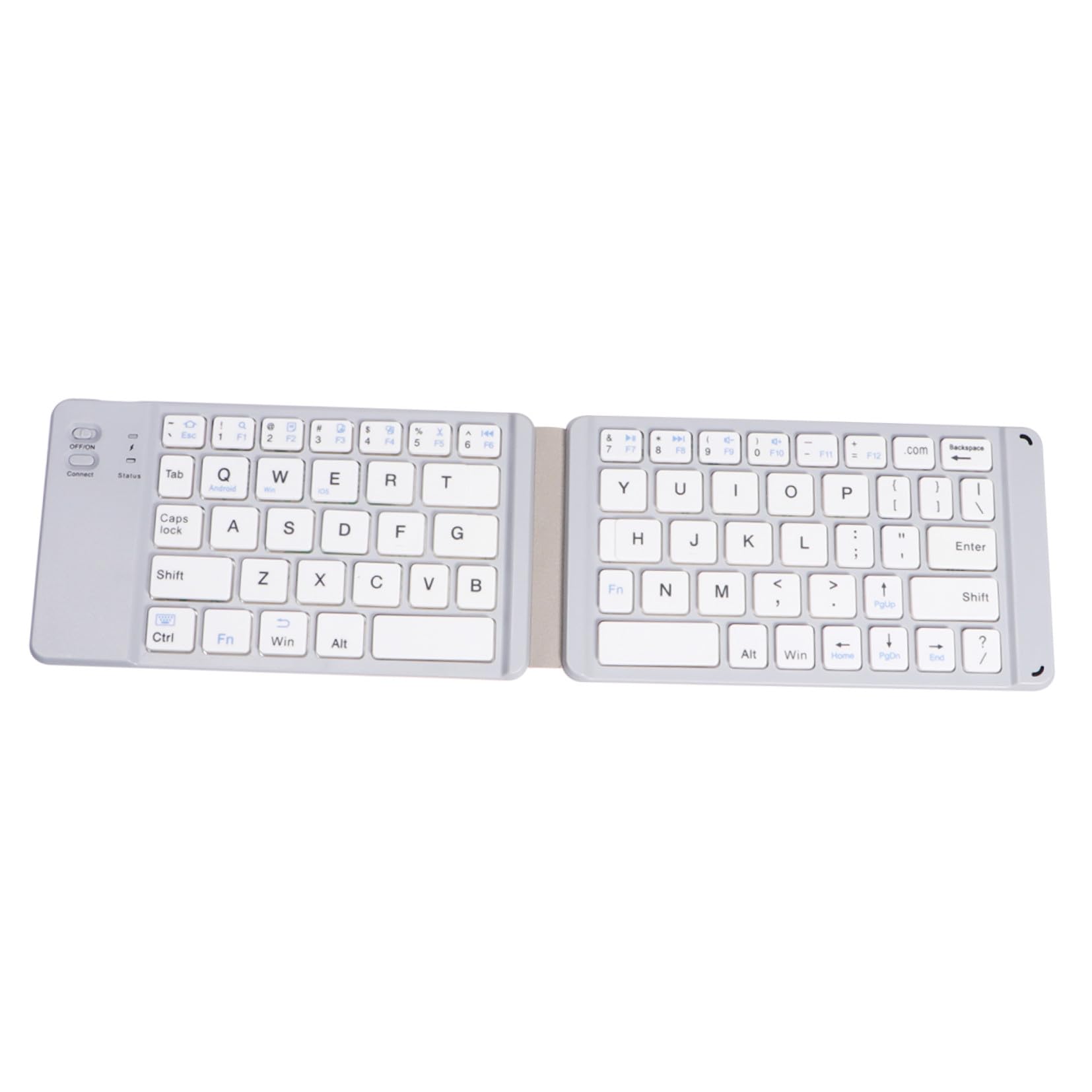 Tofficu Tastiera Wireless Pieghevole Per Tablet Tastiera Mini Portatile Per Telefono e Laptop Ricaricabile Via Micro Usb Bianca