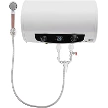 220V Instantaneous Water Heater 50L/120L Electric Water Tank Horizontal Boiler Hot Water Boiler Wall Mounted Electric Tankless Water Heater Kettle with Hand Shower 50L