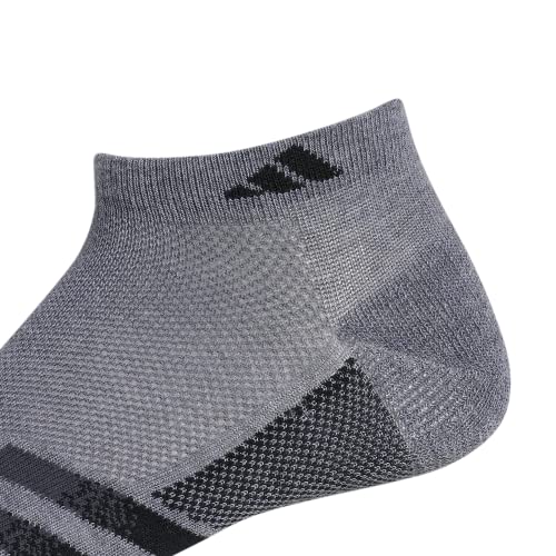 Adidas Mens Superlite Stripe 3 (3-Pair) Low Cut Sock, Heather Dark Grey/Black/Night Grey, X-Large Us #TOP2