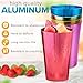 Reusable Aluminum Cups 15 oz Set of 6, Metal Cups for Drinking, Colorful Metal Tumblers, Drinking Glasses, Anodized Aluminum Tumblers, Great for Parties, Camping, Hot & Cold Beverages, Hand Wash Only