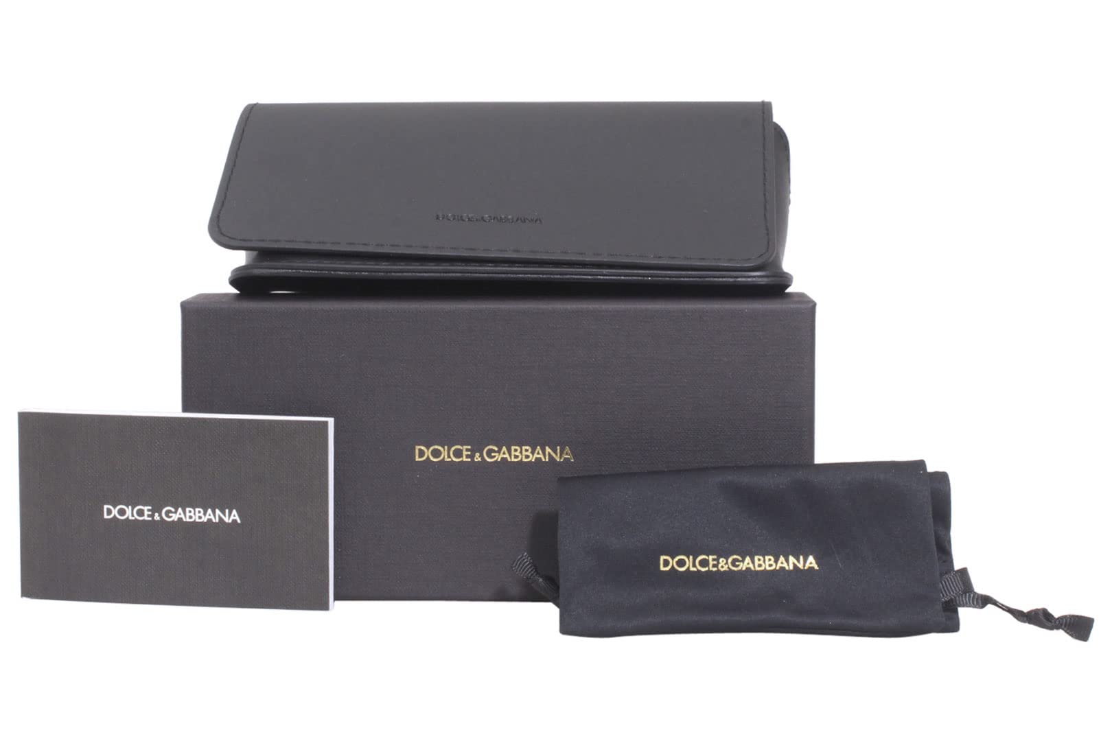 Dolce & Gabbana ケース NEW! DOLCE & GABBANA AUTHENTIC BLACK LEATHER EYEGLASS-SUNGLASS