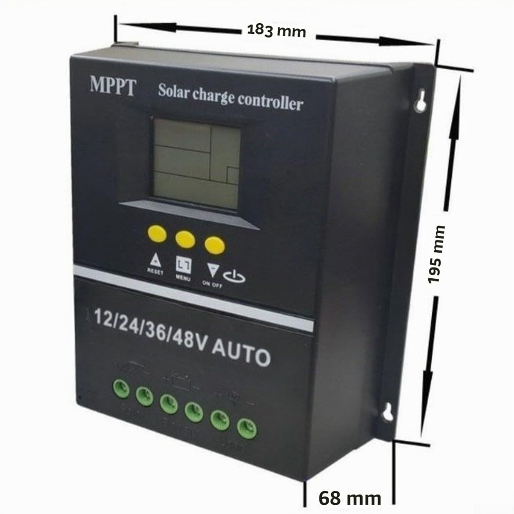Regolatore di Carica Solare 60A 80A 100A, MP-PT 12V 24V 36V 48V Auto, Generazione di Potenza del Pannello Fotovoltaico Caricamento 12 24 48V Adattativo (100A)