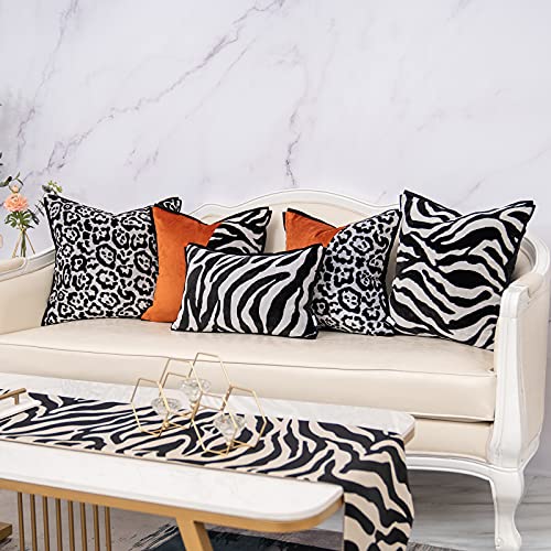 Yangest 18X18 Inch Zebra Decorative Velvet Throw Pillow Cover Black Cushion Case Modern Pillowcase For Sofa Couch Bedroom Living Room Home Decor #TOP5