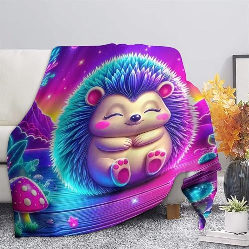 Couverture hérisson 3D en microfibre douce lit et canapé 100x130cm - 7