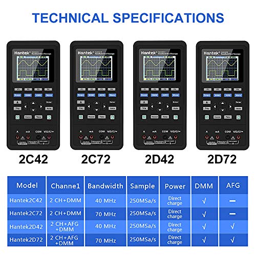 Hantek TOL_OCSP_2D72 2D72 3 In 1 Digital Oscilloscope Waveform Generator Multimeter Usb Portable 2 Channels 70Mhz 250Msa/S Multifunction Tester thumb #8