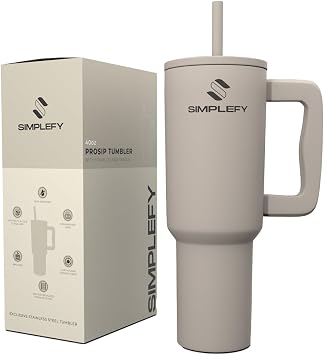 ProSip 40oz Insulated Tumbler with Handle & Straw Lid Cupholder Friendly Stainless Steel Travel Mug, Leak-Resistant, Double Wall Vacuum Cup for Cold & Hot Drinks
