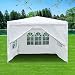 Tente De Fête Robuste 3X3 Mètres Gazebo Chapiteau Étanche Auvent Jardin Tente De Fête De Mariage Ombragé Blanc